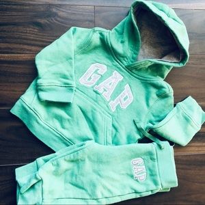 Baby Gap Baby Boy’s Green/Gray Hooded Jogger Set